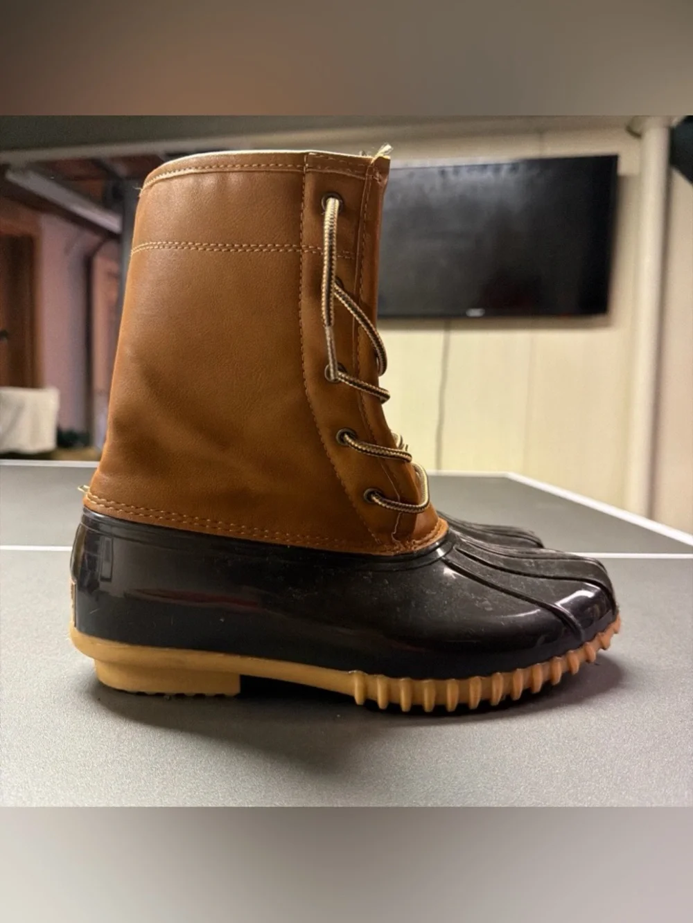The Original Duck Boot Women Size 8.5 M Sporto Arianna Brown Tan Rain Snow Boots